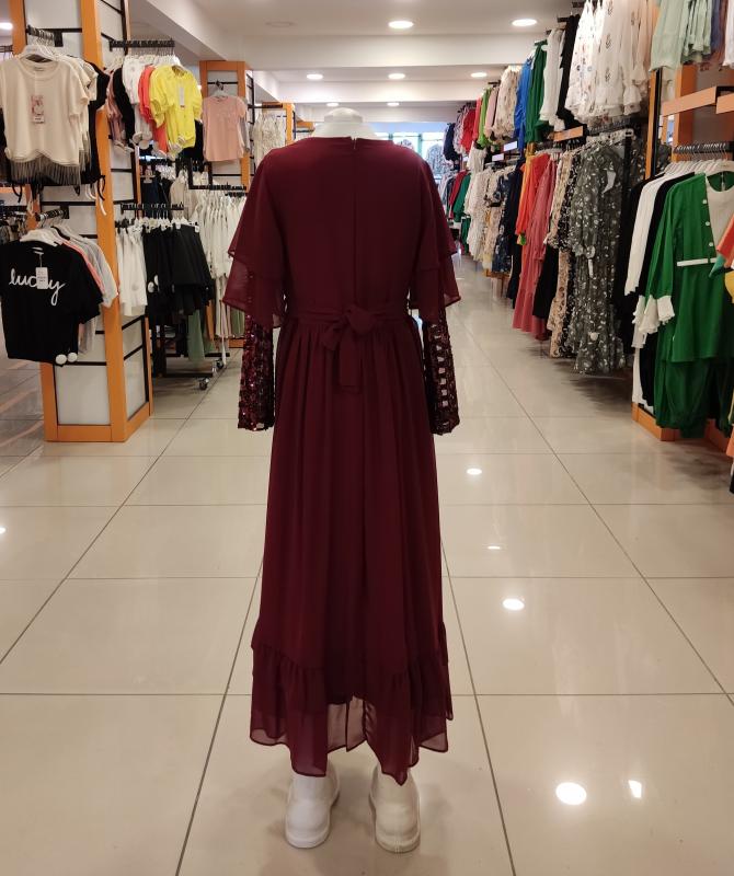 EMİLEY Kids 4138 Kız Çocuk Pullu Abiye Elbise