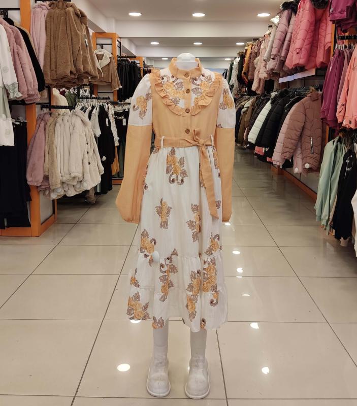 ALSİMA Kids 513 Robası Kız Çocuk Çiçekli Elbise
