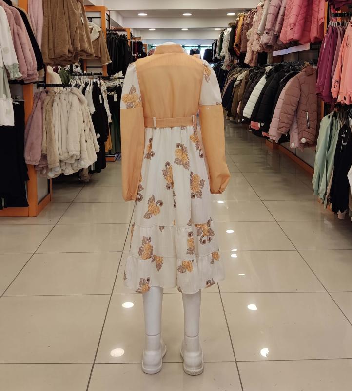 ALSİMA Kids 513 Robası Kız Çocuk Çiçekli Elbise