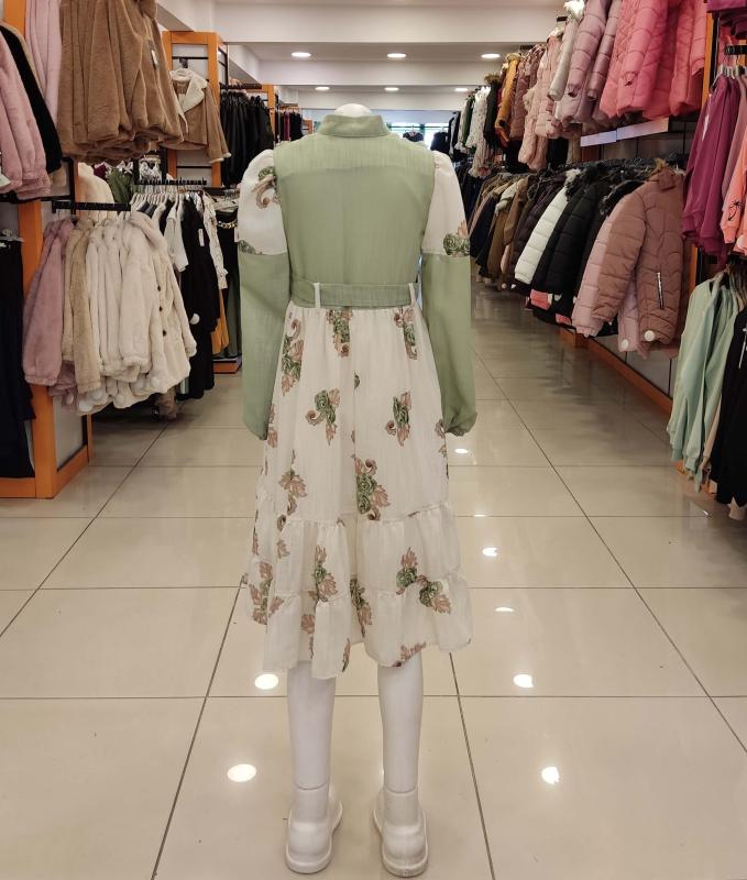 ALSİMA Kids 513 Robası Kız Çocuk Çiçekli Elbise
