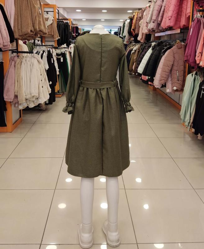 ALSİMA Kids 157 Fiyonklu Düğmeli Kız Çocuk Uzun Elbise