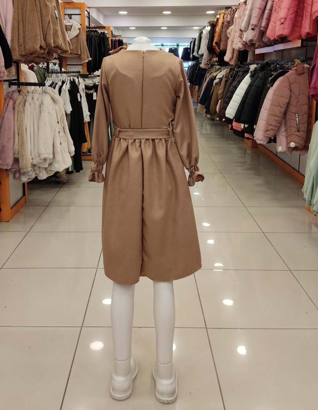 ALSİMA Kids 157 Fiyonklu Düğmeli Kız Çocuk Uzun Elbise