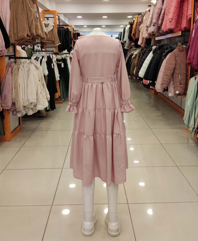 ALSİMA Kids 155 Yakalı Top Düğmeli Kız Çocuk Elbise