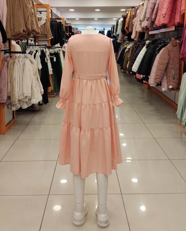 ALSİMA Kids 155 Yakalı Top Düğmeli Kız Çocuk Elbise