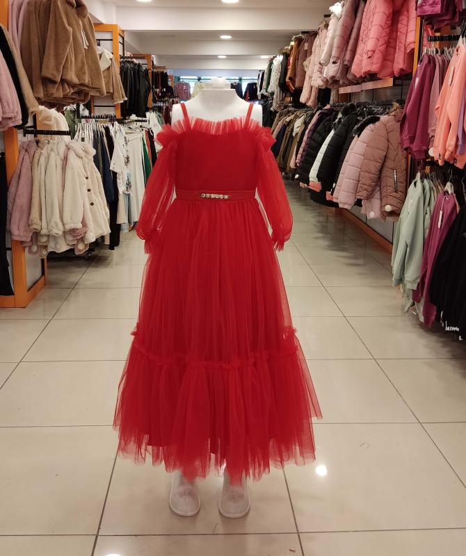 ŞEKER Kids 3677 Kız Çocuk Kolları Tül Abiye
