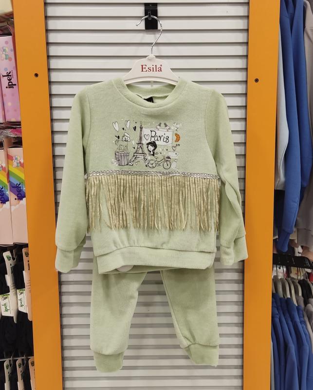 ESİLA Kids 5157 Paris Kız Çocuk Kadife 2li Takım