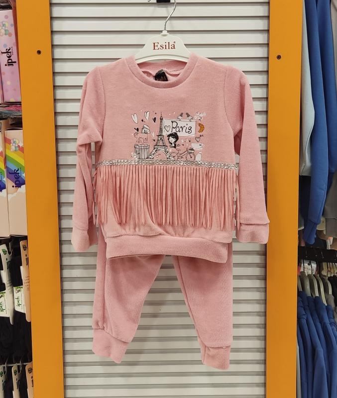 ESİLA Kids 5157 Paris Kız Çocuk Kadife 2li Takım
