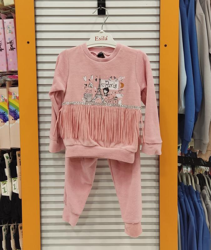 ESİLA Kids 5157 Paris Kız Çocuk Kadife 2li Takım