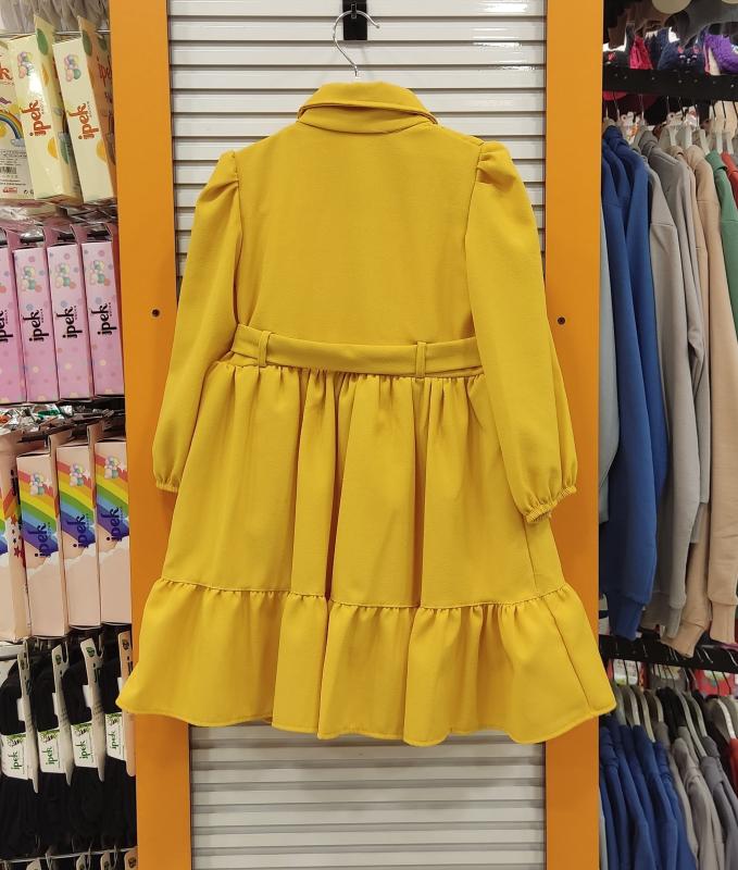 ENFETTO Kids 3364 Önü Düğmeli Kız Çocuk Elbise