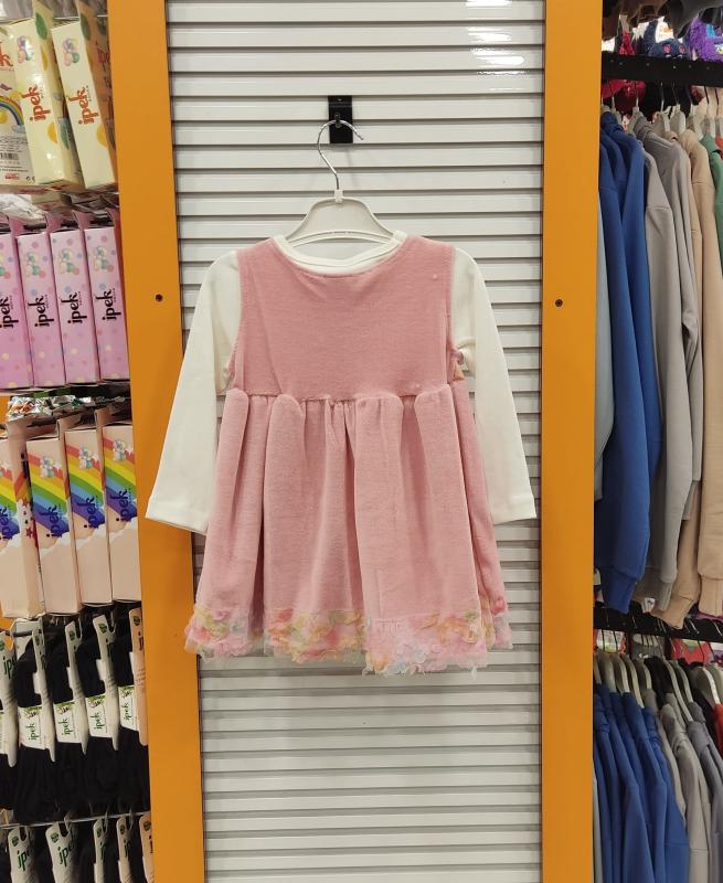 ESİLA Kids 5153 Kız Çocuk TÜllü Kadife Elbise