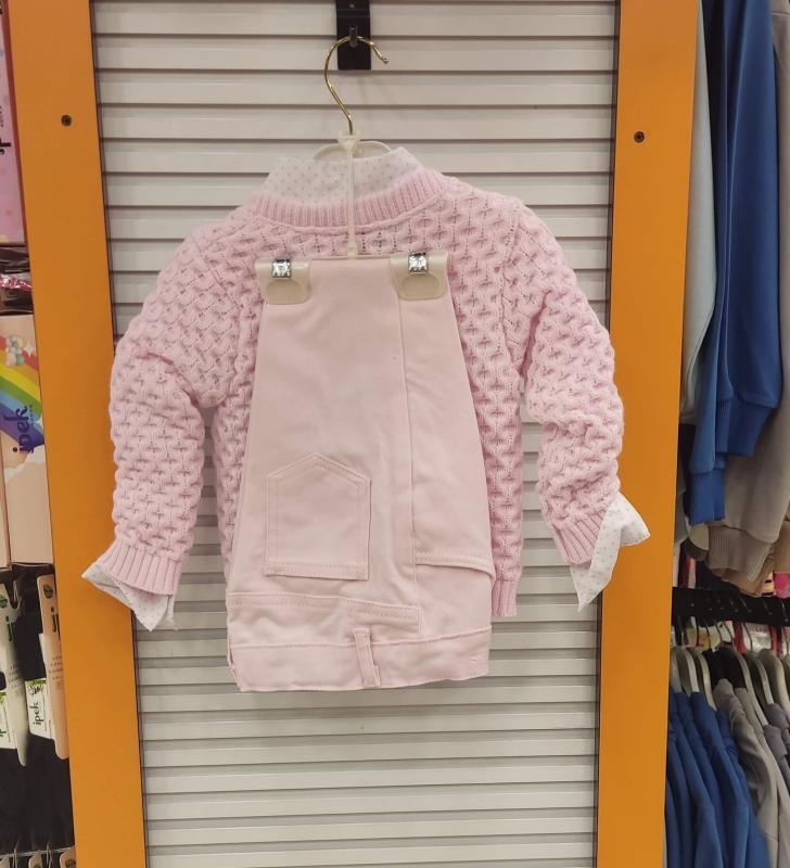 MASSİMİNO Kids 2327 Kız Çocuk Gömlekli Hırkalı 3lü Takım