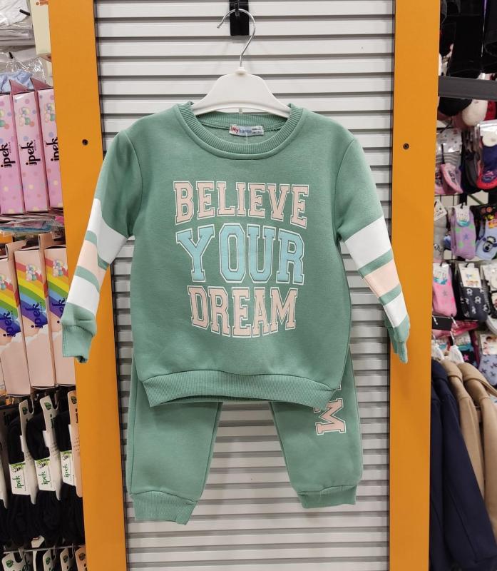 MYHANNE Kids 54327 Believe Kız Çocuk Polarlı 2li Takım