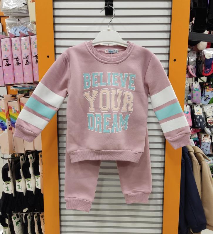 MYHANNE Kids 54327 Believe Kız Çocuk Polarlı 2li Takım
