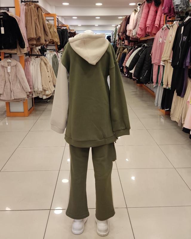PRETTY Kids 0380-1 PR Kız Çocuk Cepli Polarlı Kapşonlu 2li Takım