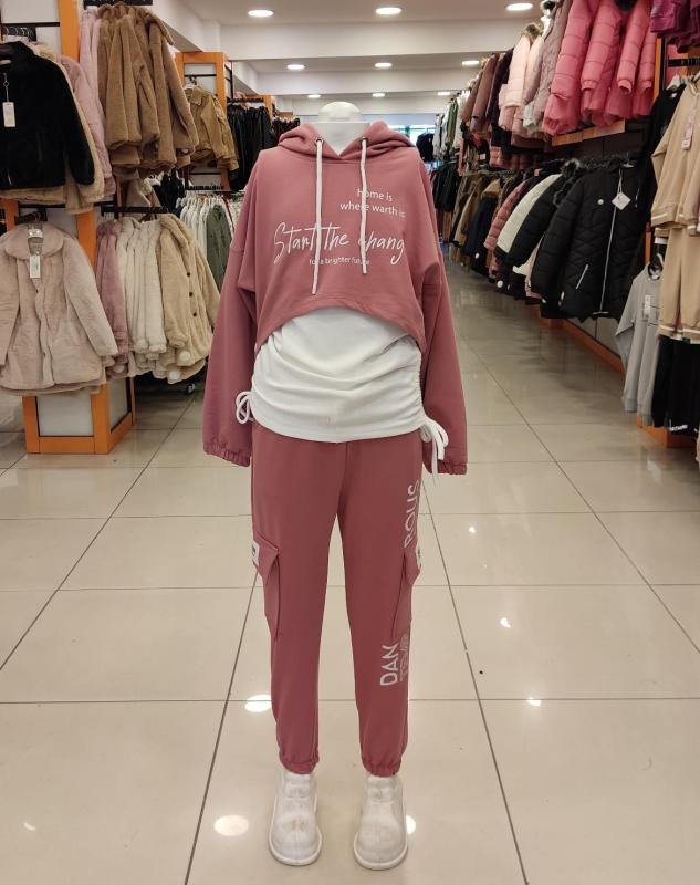 SONÖZ Kids 515 Kız Çocuk Cepli Kapşonlu 3lü Takım