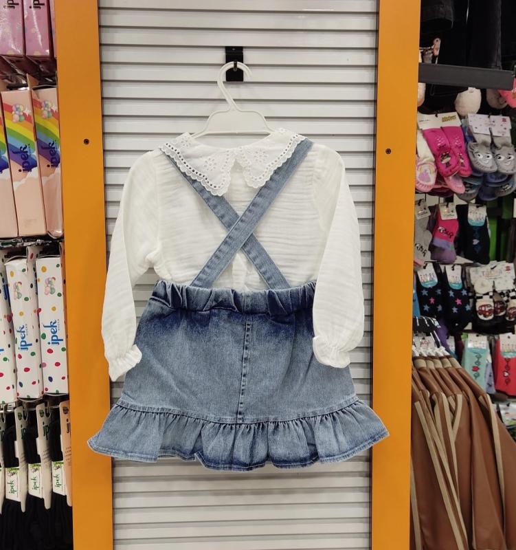 CİCİMİX Kids 6420 Kız Çocuk Kot Slopet 2li Takım