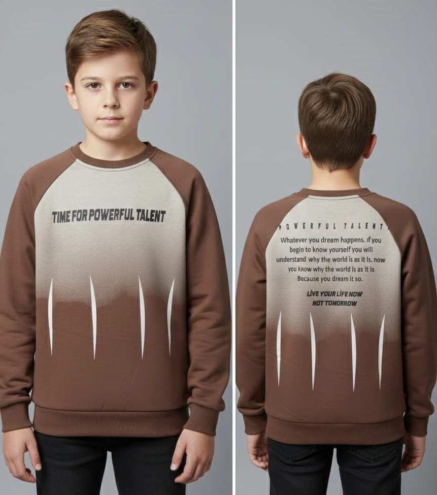YUKO Kids 2174 Time For Yazılı Erkek Çocuk Sweat