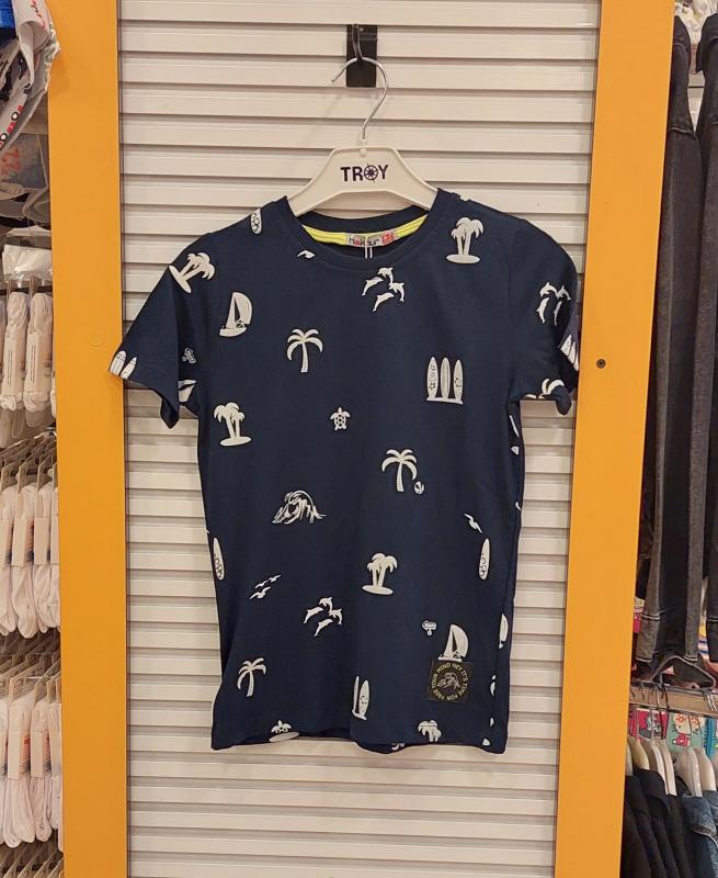 HAKNUR Kids 10374 Erkek Çocuk Ağaç Baskılı Penye Tişört