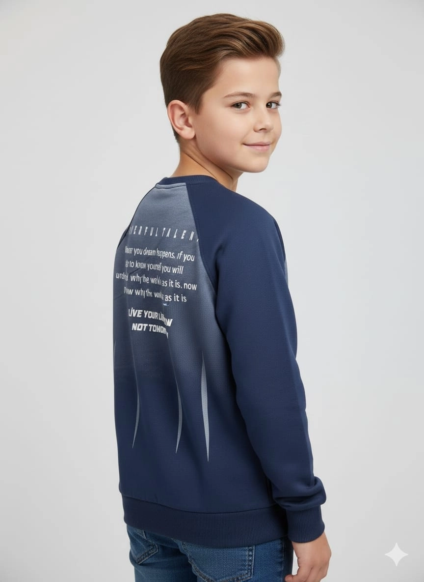 YUKO Kids 2174 Time For Yazılı Erkek Çocuk Sweat