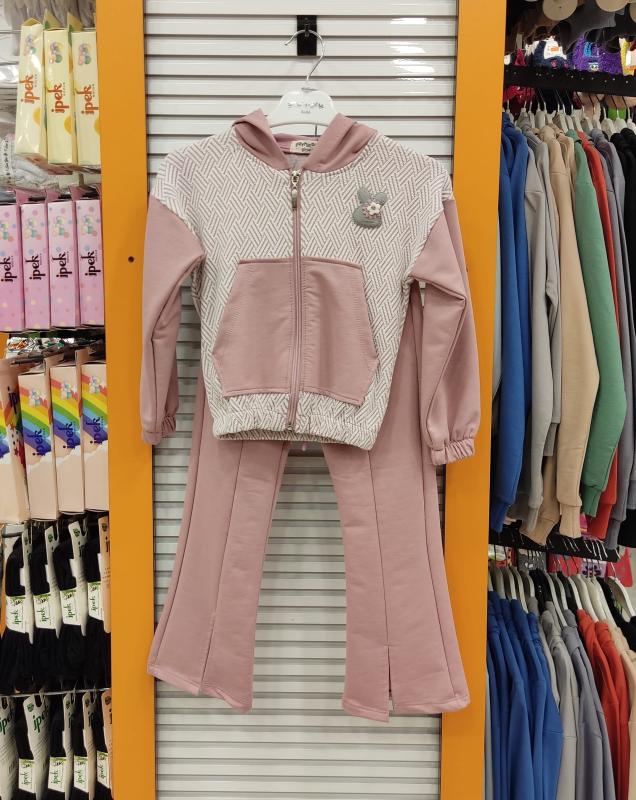 YAVRUCAK Kids 6916 Fermuarlı Cepli Kız Çocuk 2li Takım