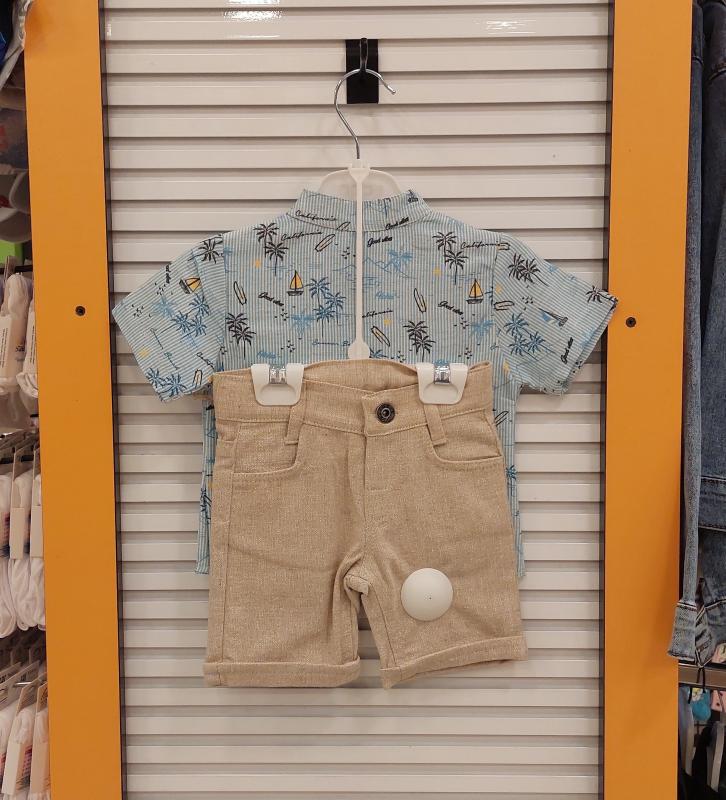 ECOO Kids 3175 Erkek Bebek Palmiye Desenli 2li Takım