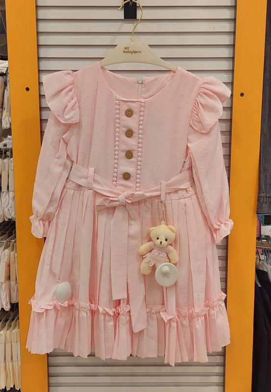 BABYLONE Kids 8503 Kız Çocuk Piliseli Kesme Elbise