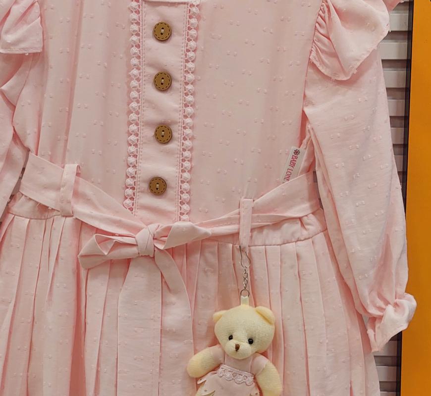 BABYLONE Kids 8503 Kız Çocuk Piliseli Kesme Elbise