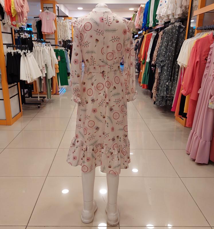 EMİLEY Kids 9387 Kız Çocuk Önü Fırfırlı Uzun Elbise