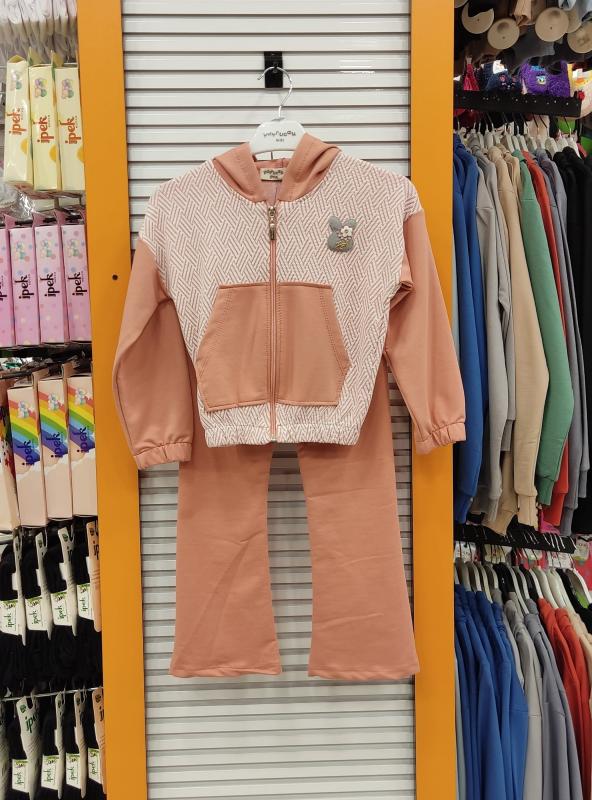 YAVRUCAK Kids 6916 Fermuarlı Cepli Kız Çocuk 2li Takım