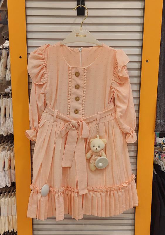 BABYLONE Kids 8503 Kız Çocuk Piliseli Kesme Elbise