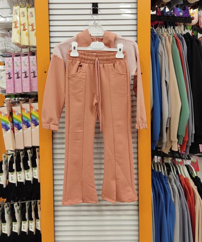 YAVRUCAK Kids 6916 Fermuarlı Cepli Kız Çocuk 2li Takım