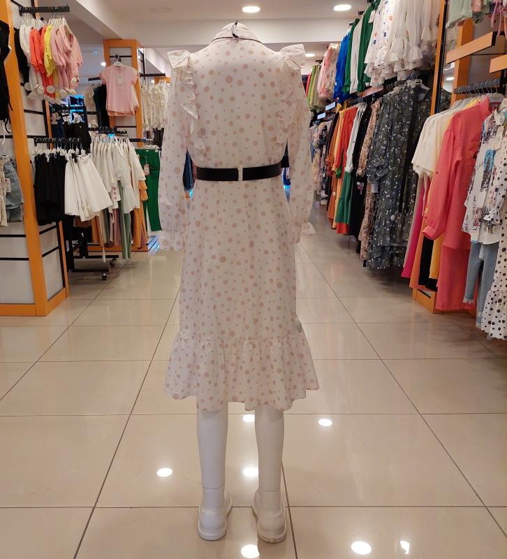 EMİLEY Kids 9381 Kız Çocuk Önü Katkat Fırfırlı Uzun Elbise