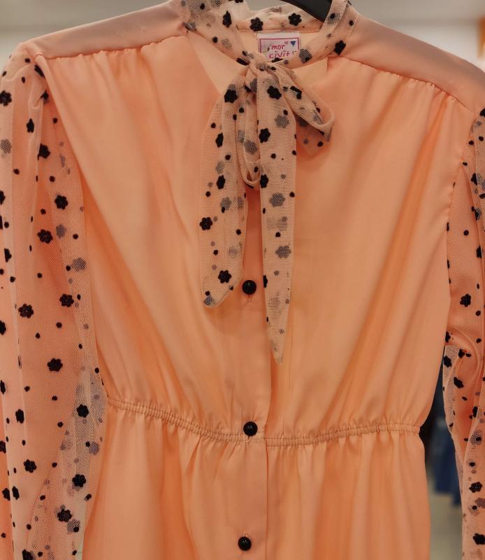 MOR CİVİT 7525 Krep Kız Çocuk Gömlek