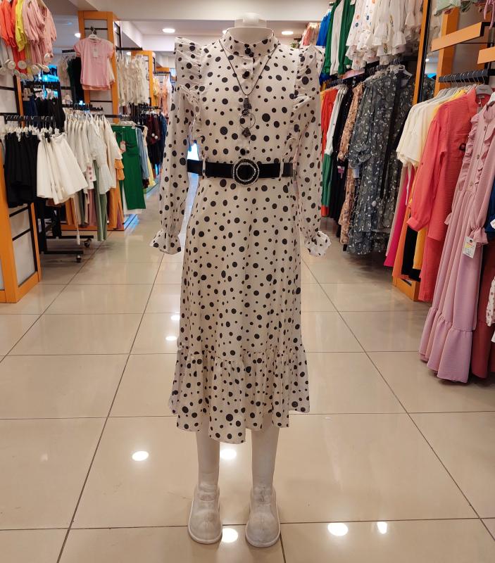 EMİLEY Kids 9381 Kız Çocuk Önü Katkat Fırfırlı Uzun Elbise