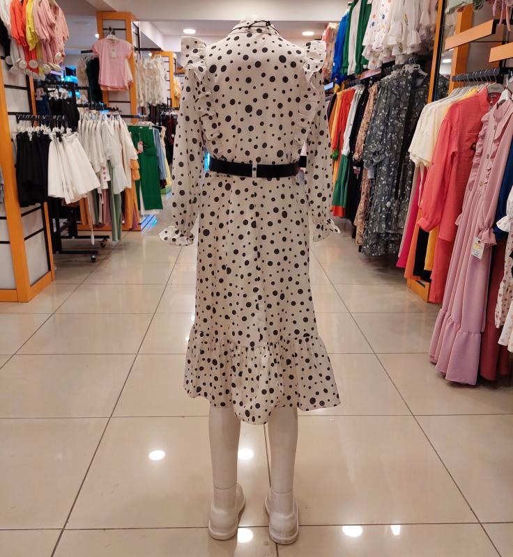EMİLEY Kids 9381 Kız Çocuk Önü Katkat Fırfırlı Uzun Elbise