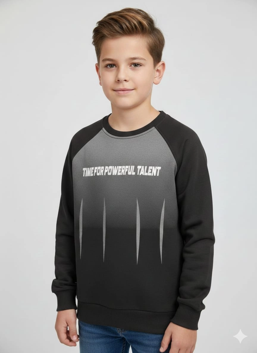 YUKO Kids 2174 Time For Yazılı Erkek Çocuk Sweat