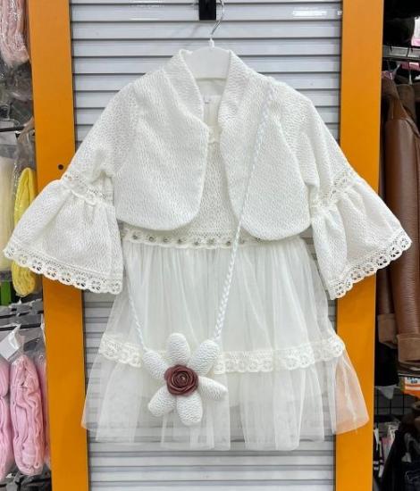 AYD Kids 882 Kız Çocuk Çiçek Çantalı Elbise