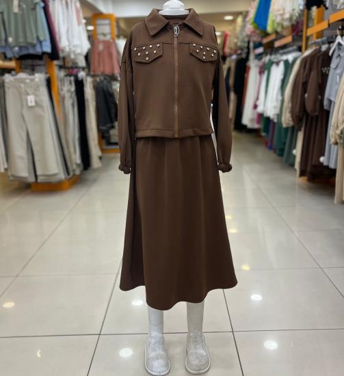 PRETTY Kids 2097 Kız Çocuk Elbiseli Hırkalı Takım