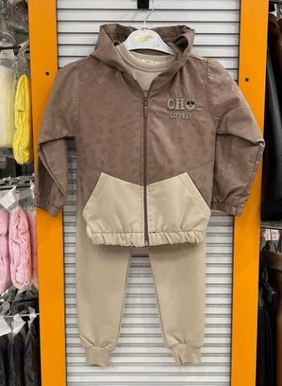 YAVRUCAK Kids 6977 Kız Çocuk Kapşonlu 3lü Takım