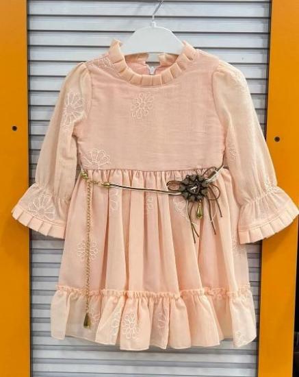 EBRULI Kids 5200 Kız Çocuk Pileli Şifon Elbise