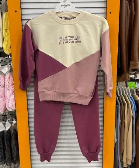 YAVRUCAK Kids 6971 Kız Çocuk Önü Yazılı 2li Takım