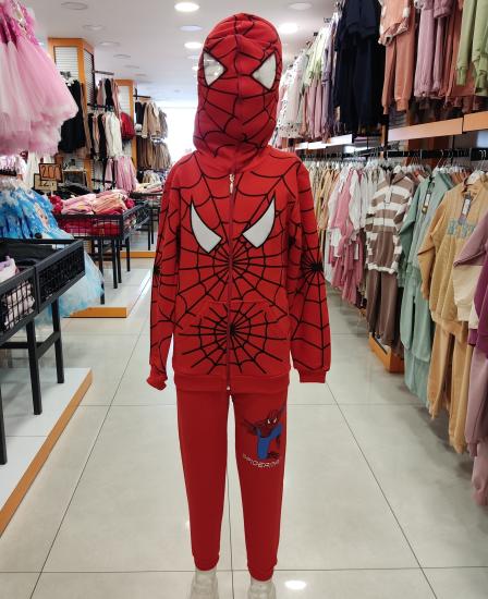 Örümcek Adam Kıyafeti Spiderman Kostüm Kapşonlu Uzun Kollu Spiderman