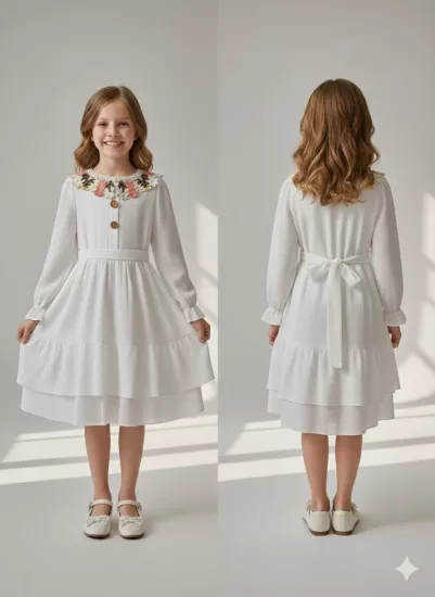 2825 Kız Çocuk Bürümcük Elbise