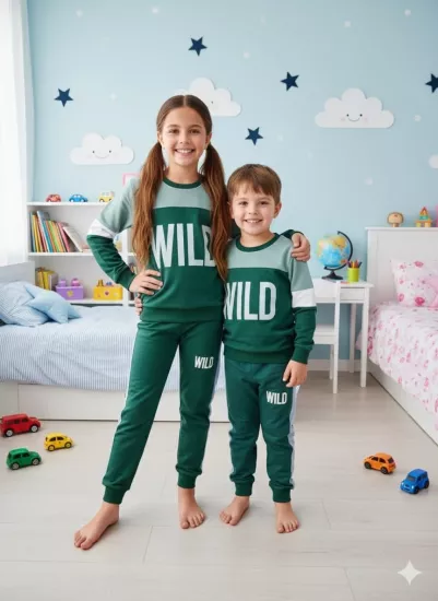Lusana Unisex Alt Üst Takım Penye Takım Eşofman Pijama Takım