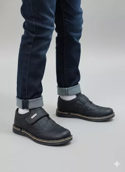 Wolter 00101 Erkek Çocuk Mat Çıtlı Kundura Ayakkabı