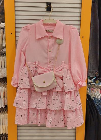 ENFETTO Kids 3324 Kız Çocuk Çantalı Elbise