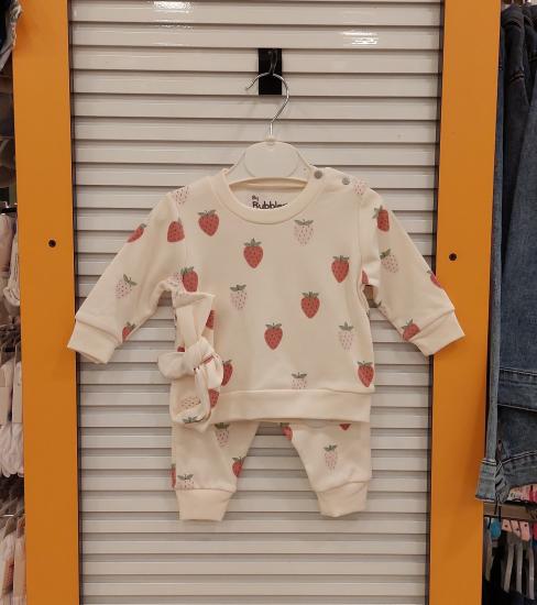 ESYA Baby 7012 Kız Bebek Çilekli 3lü Takım