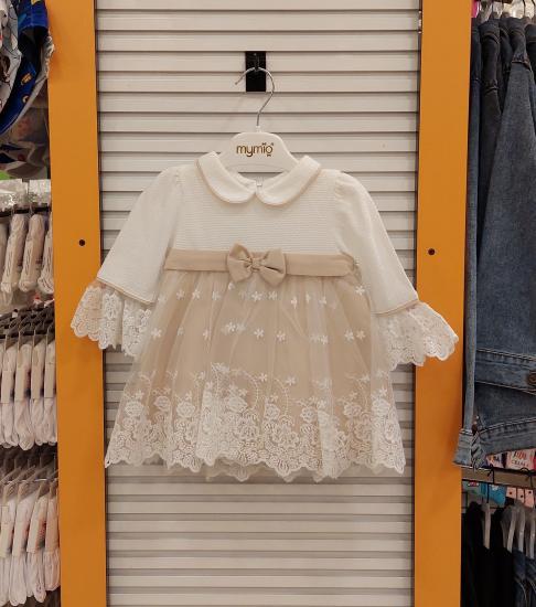 MY MİO Kids 3617 Kız Bebek Dantelli Mevsimlik Elbise