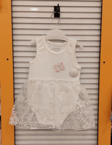 PLN Baby 3528 Kız Bebek Dantelli Elbise
