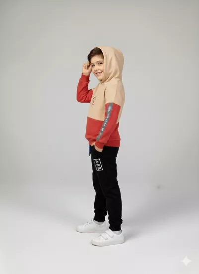 RİMİNİ Kids 6072 Be The Light Erkek Çocuk Kapşonlu 2li Takım